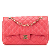 シャネル マトラッセ ココマーク Wフラップ チェーン ショルダーバッグ ハンドバッグ ピンク キャビアスキン レディース CHANEL 【中古】